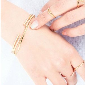 Rare Sold Out Gold Gorjana Pave Aida Cuff Bracelet